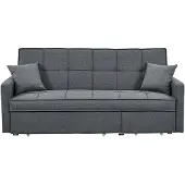 Vente-unique Driezits bedbank van stof CANETTI - Grijs