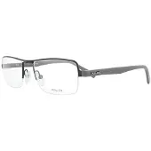 Police Half Rimless Glanzend Zwarte Heren Brilmonturen