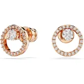 Swarovski 'Dextera' Dames Vergulde Metalen Stud Oorbellen - Roze 5692263