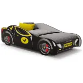 Viking Choice Autobed Batcar - kinderbed - 140x70cm - zwart geel