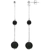 Diadema Duo Oorbellen Crystal Black Silver 925 - Pure Crystal