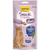 GimCat 8x Kattensnack Cream Duo Tonijn & Gras 6 x 15 gr