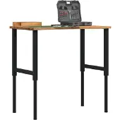 vidaXL Werkbank 100x60x(71,5-98) cm eikenhout lichtbruin