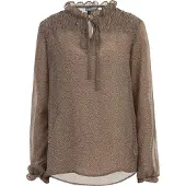 Dreimaster Blouse 'Abrel' beige / olijfgroen
