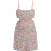 Mymo Zomerjurk lichtblauw / groen / oranje / lichtroze