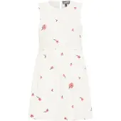 Dreimaster Zomerjurk groen / pastelrood / wolwit