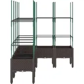vidaXL Plantenbak met latwerk 160x120x142,5 cm polypropeen bruin