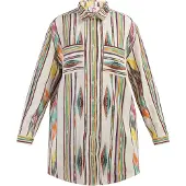 Mymo Blousejurk lichtbeige / geel / groen / pink
