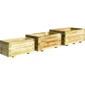Intergard Houten bloembakken 3-delige plantenbakken rechthoek 120/80/60cm.