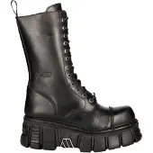 New rock unisex metalen zwarte techno bikerlaarzen - M-MILI211C-C1