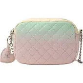 Mymo Schoudertas pasteelgeel / mintgroen / rosa