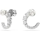 Swarovski Oorbellen 'Matrix' zilver / wit