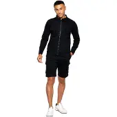 Enzo | Heren Cargo Trainingspak Met Korte Broek Set - Zwart