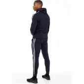 Enzo | Heren Zip Up Tape Hoodie Tracksuit Set - Navy