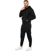 Enzo | Heren Pullover Hoodie Tracksuit Set - Zwart