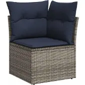 vidaXL 11-delige loungeset voor de tuin met kussens, grijs, kunststof vlechtwerk