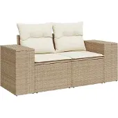 vidaXL Tuinbank Set 12 st 9-Aantal zitplaatsen Beige en Crème