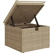 vidaXL 7-delige tuinmeubelset met kussens, beige, van polyrotan