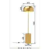 Kare Design vloerlamp Loungy, messing / goud, Woon-/ Eetkamer, metaal, Design, vloerlamp