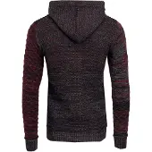 Rusty neal Gebreid vest grijs / bordeaux / zwart