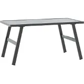 vidaXL Tuintafeltje 90x45x35 cm gepoedercoat staal zwart