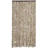 vidaXL Vliegengordijn 100x230 cm chenille beige en bruin