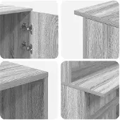 vidaXL Receptiebalie 200x50x103,5 cm bewerkt hout grijs sonoma eiken