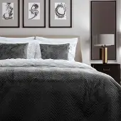 Zohome Bedsprei Madeline - Zwart 180 x 260 cm