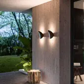 LINEA LIGHT LED-wandlamp Alba, zwart, Hal, Aluminium, Modern, LED wandlamp