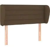 vidaXL Hoofdbord met randen 183x23x118/128 cm stof donkerbruin