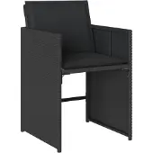 vidaXL Tuinstoelen 4 st met kussens poly rattan zwart