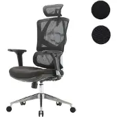 Sihoo bureaustoel, ergonomisch, met lendensteun, hoge rugleuning, 3D-armleuningen, bekleed, zwart
