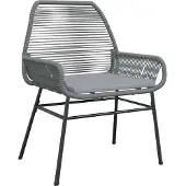 vidaXL 7-delige Tuinset met kussens poly rattan glas grijs