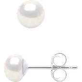 ATELIERS SAINT GERMAIN Oorbellen - Zilver 925 en Echte Gecultiveerde Zoetwaterparels Knop 5-6 mm