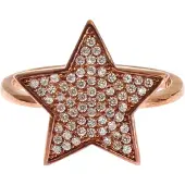 Nialaya Dames Heldere CZ Ster 925 Zilveren Ring