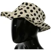 Dolce&Gabbana Dames Witte 100% Katoenen Stipjes Design Trilby Hoed