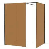 Maxaro Diamond Inloopdouche | 120x120 cm Zwart chroom Bronsglas 2 vaste wanden