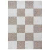 Muratap Milano geblokt hoogpolig vloerkleed modern creme- 60x110 cm