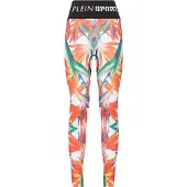 Plein sport Leggings grasgroen / lichtoranje / zwart / wit