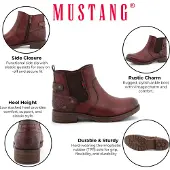 Mustang Enkellaarsjes 'Elfi' bordeaux
