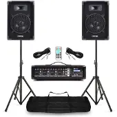 Max Complete PA-set voor zangers met 8 inch speakers & 4-kanaals mixer