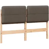vidaXL Gestoffeerd hoofdbord Bruin en Taupe 160 cm Massief grenenhout