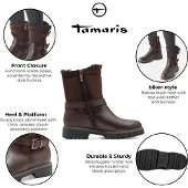 Tamaris Enkellaarsjes donkerbruin