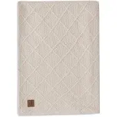Jollein - Deken Wieg 75x100cm - Wiegdeken, Wiegdekentje, Dekentje Baby - Check Knit Oatmeal/Teddy Fleece