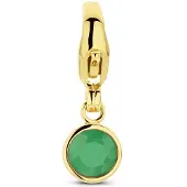 The Jewelry Collection 14K geelgoud slotbedel met geboortesteen smaragd mei 4028180