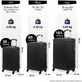 Infinity Leather Harde koffer met zwarte ABS-behuizing en 8 wielen