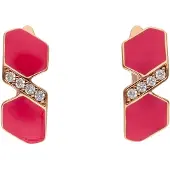 NAEMI Oorbellen rose-goud / knalrood / transparant