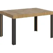 Itamoby - Uittrekbare eettafel 120/224x90 cm, serie Linea, eikenhout naturel, tafelpoten antraciet