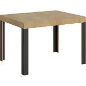 Itamoby - Uittrekbare eettafel 120/204x80 cm, serie Linea, eikenhout naturel, tafelpoten antraciet