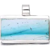 MOOYE ® - Collectie Zilveren Chrysocolla edelsteen vrije vorm groot kettinghanger
